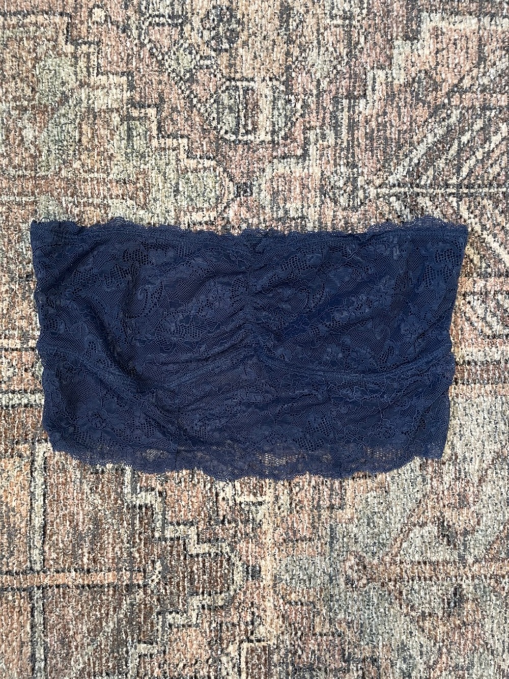 American Eagle Navy Lace Bandeau Bralette Medium Strapless Layering Top